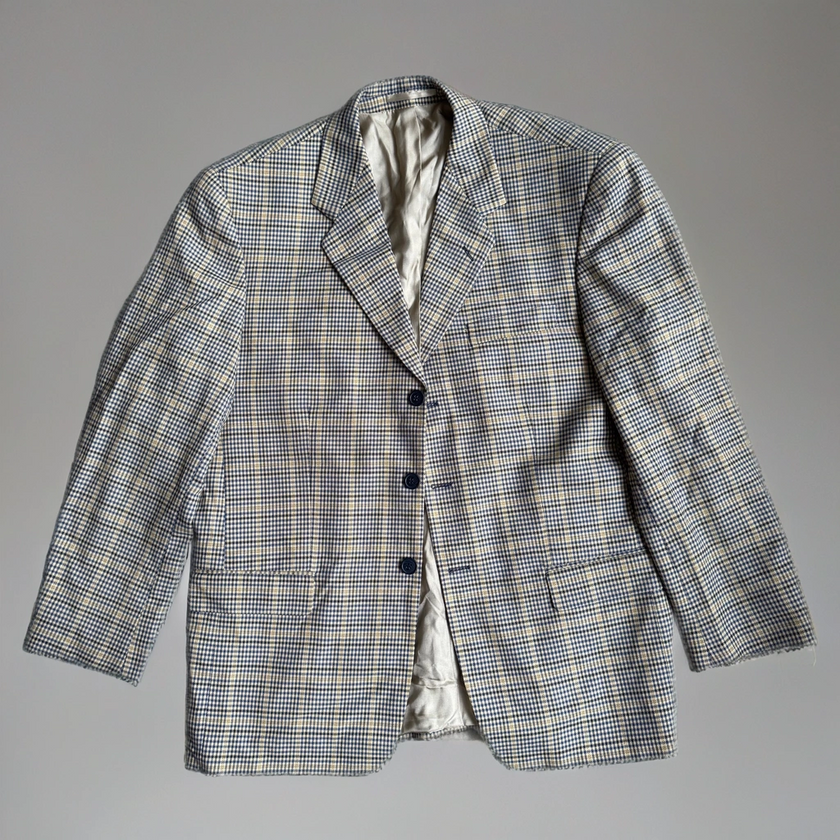 Dark Grey Checked Oversized Blazer