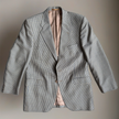 Grey Beige Checked Oversized Blazer