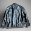 Dark Brown / Black Distressed Worn Oversized Leather Jacket