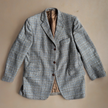 Grey Brown Oversized Checked Blazer