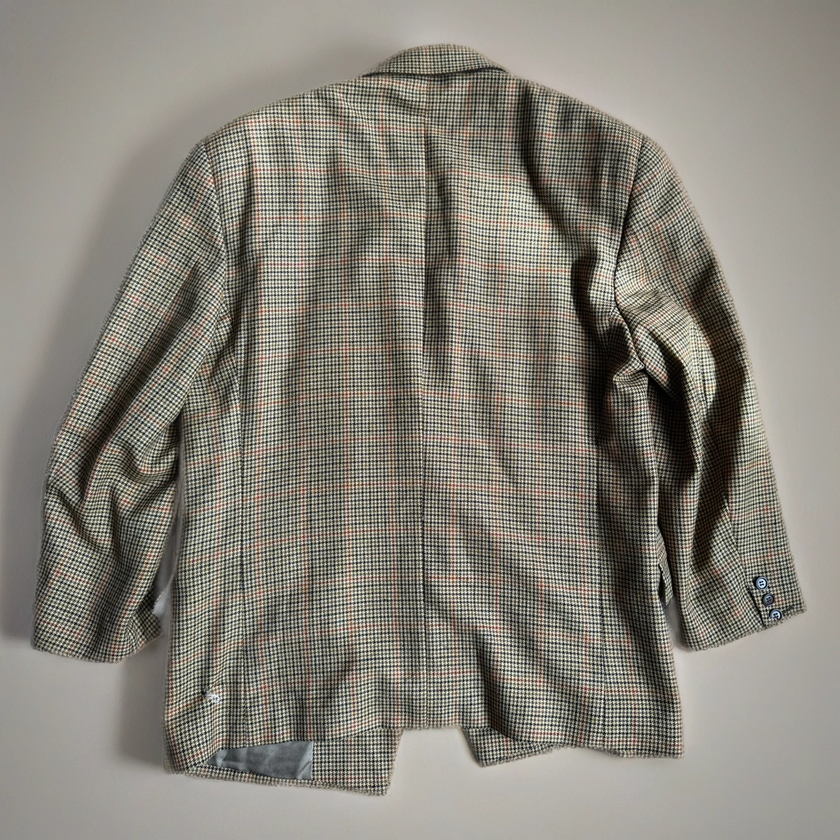 Beige Brown Checked Blazer