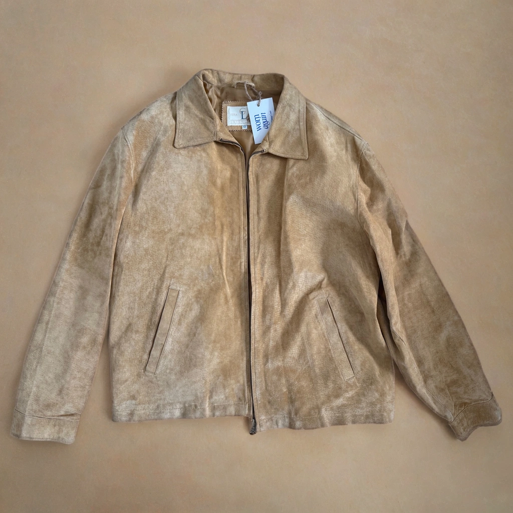Light Beige Oversized Suede Jacket