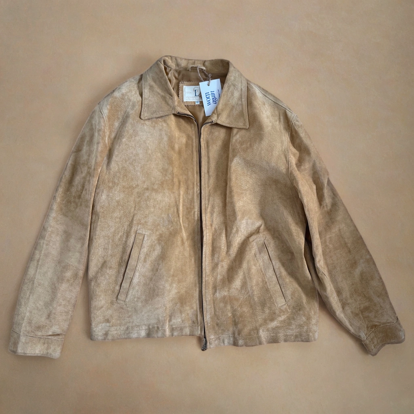 Light Beige Oversized Suede Jacket