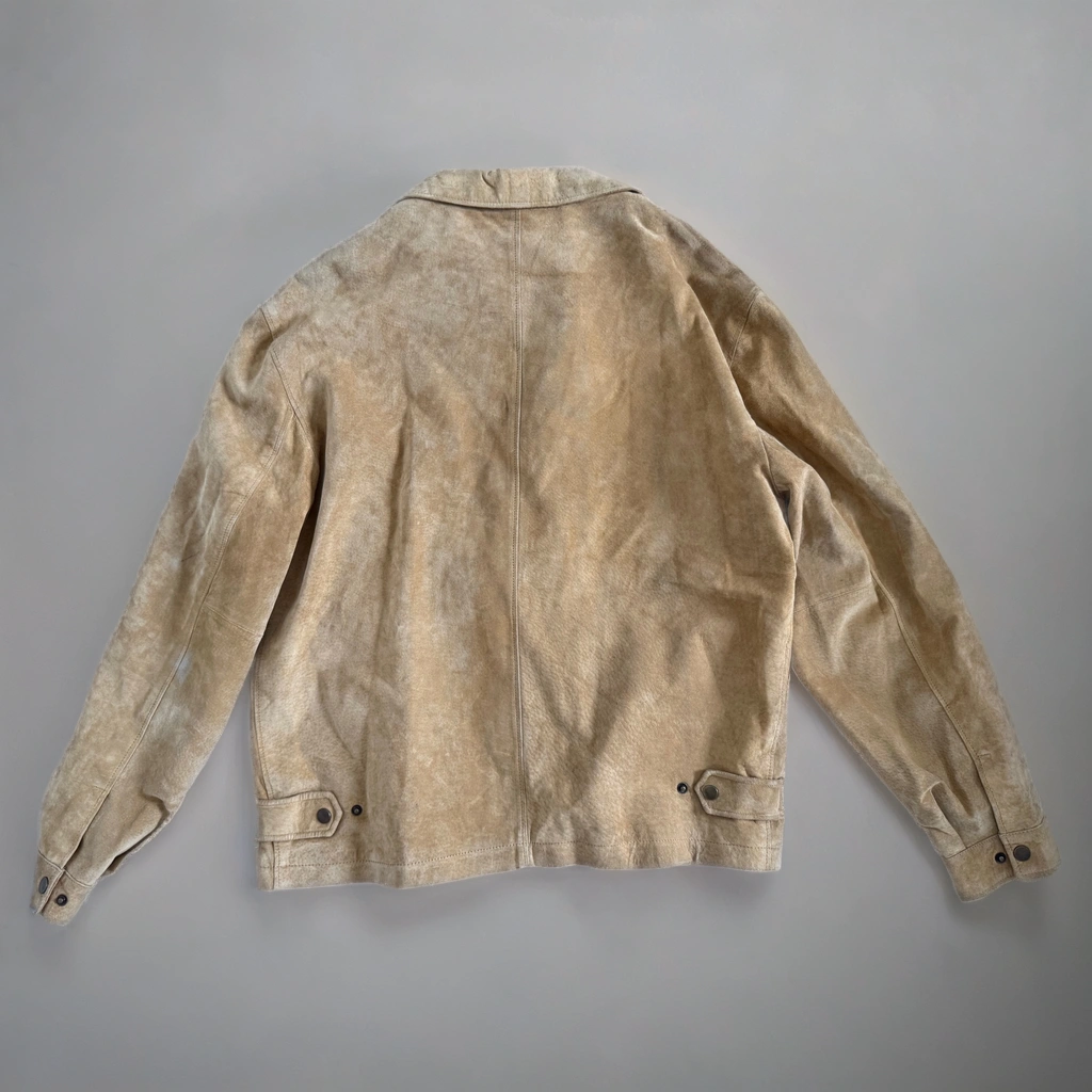 Light Beige Oversized Suede Jacket