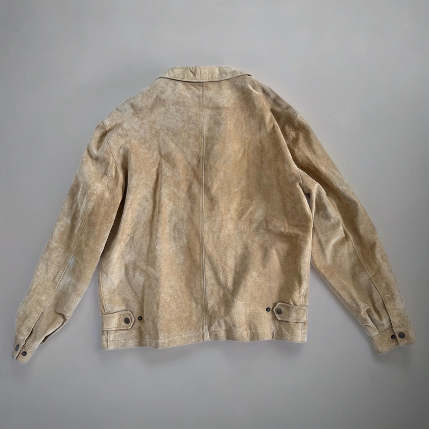 Light Beige Oversized Suede Jacket