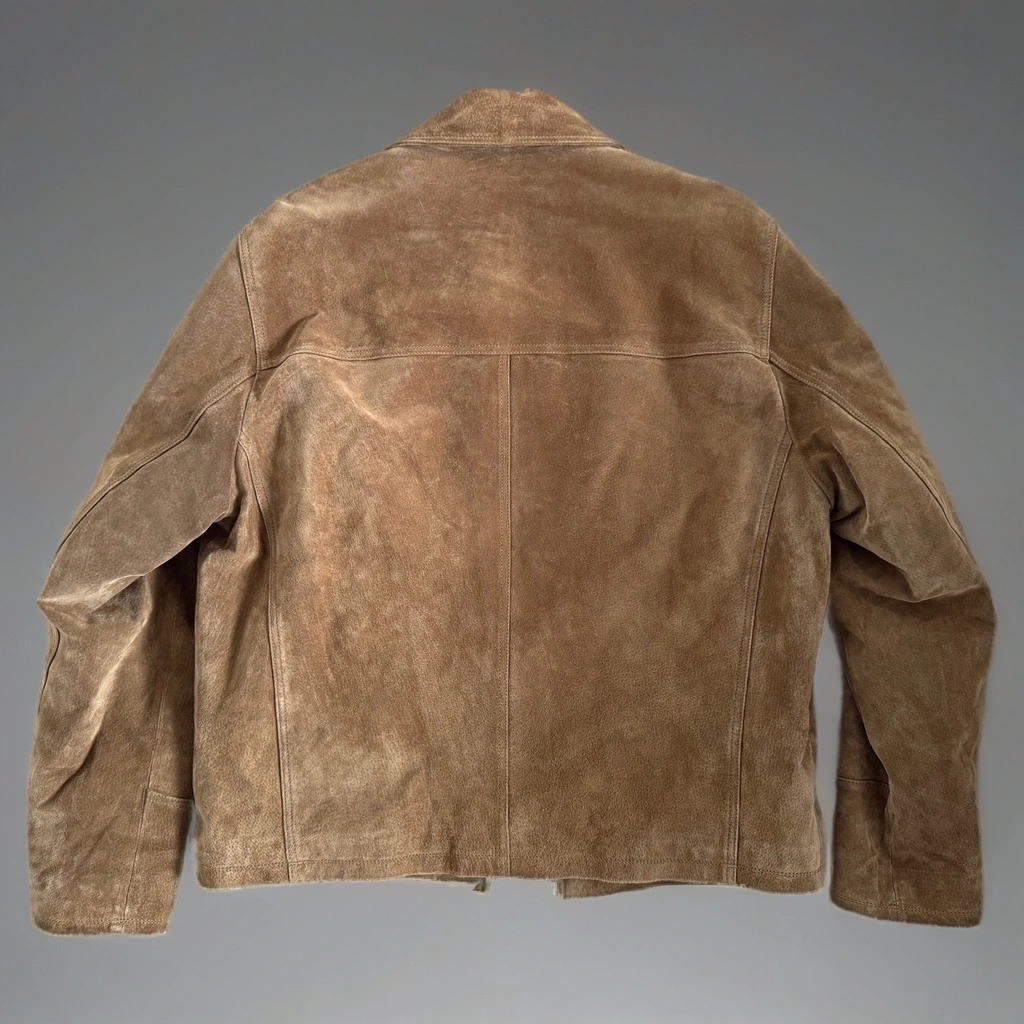 Light Brown Suede Vintage Bomber Jacket