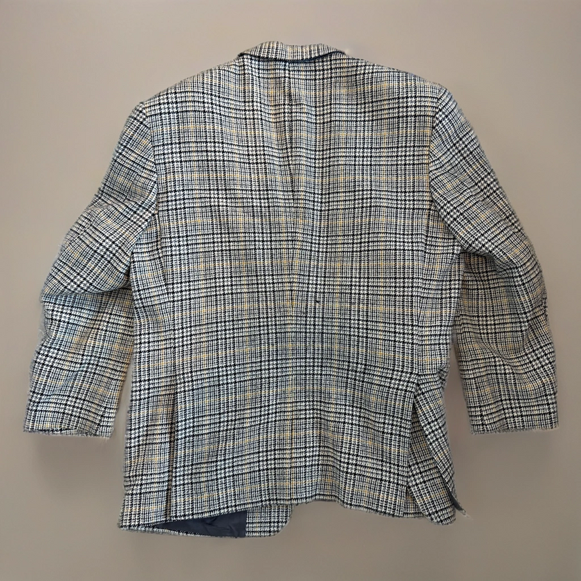 Grey Beige Checked Vintage Blazer