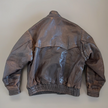 90s Dark Brown Vintage Leather Bomber Jacket