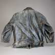 Grey Distressed Leather Jacket