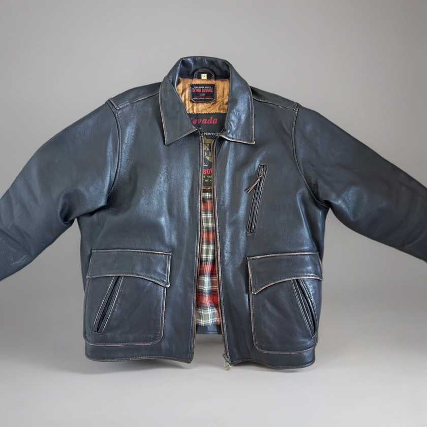 Oversized Worn Leather Jacket