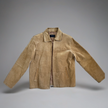 Beige Oversized Vintage Suede Jacket