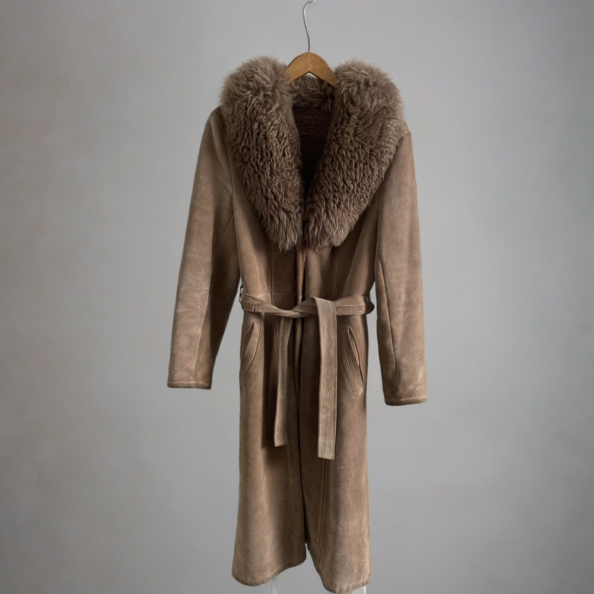 Grey Penny Lane Suede Vintage Coat