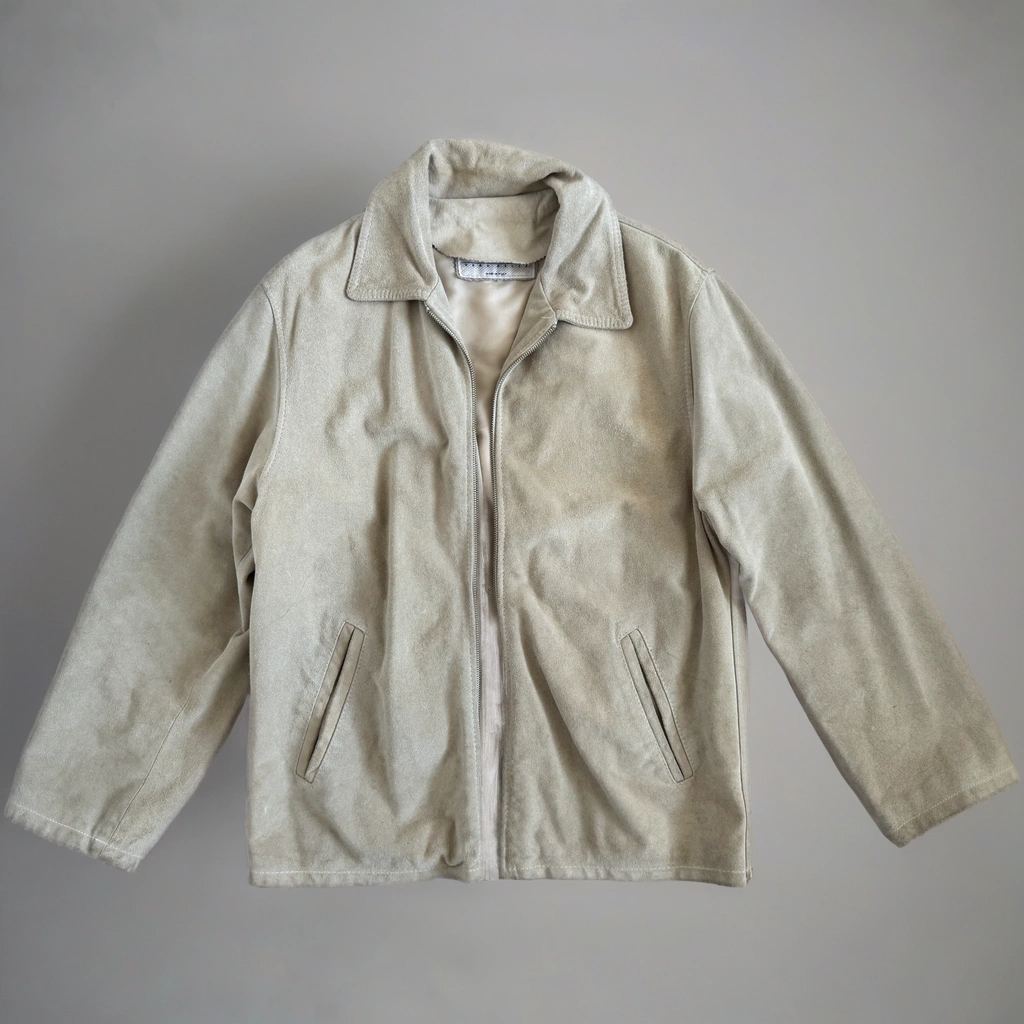 Light Beige Suede Bomberjacket