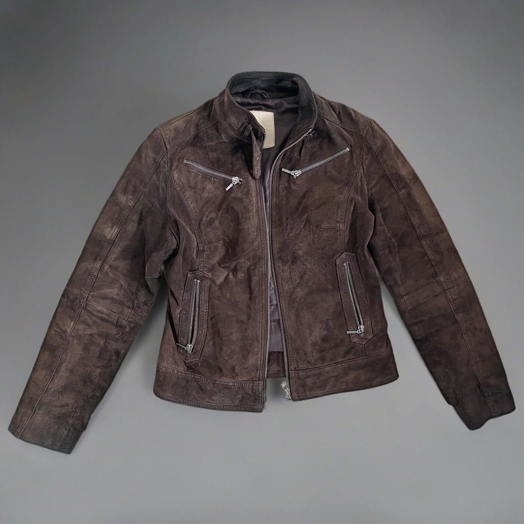 Brown Suede Biker Jacket