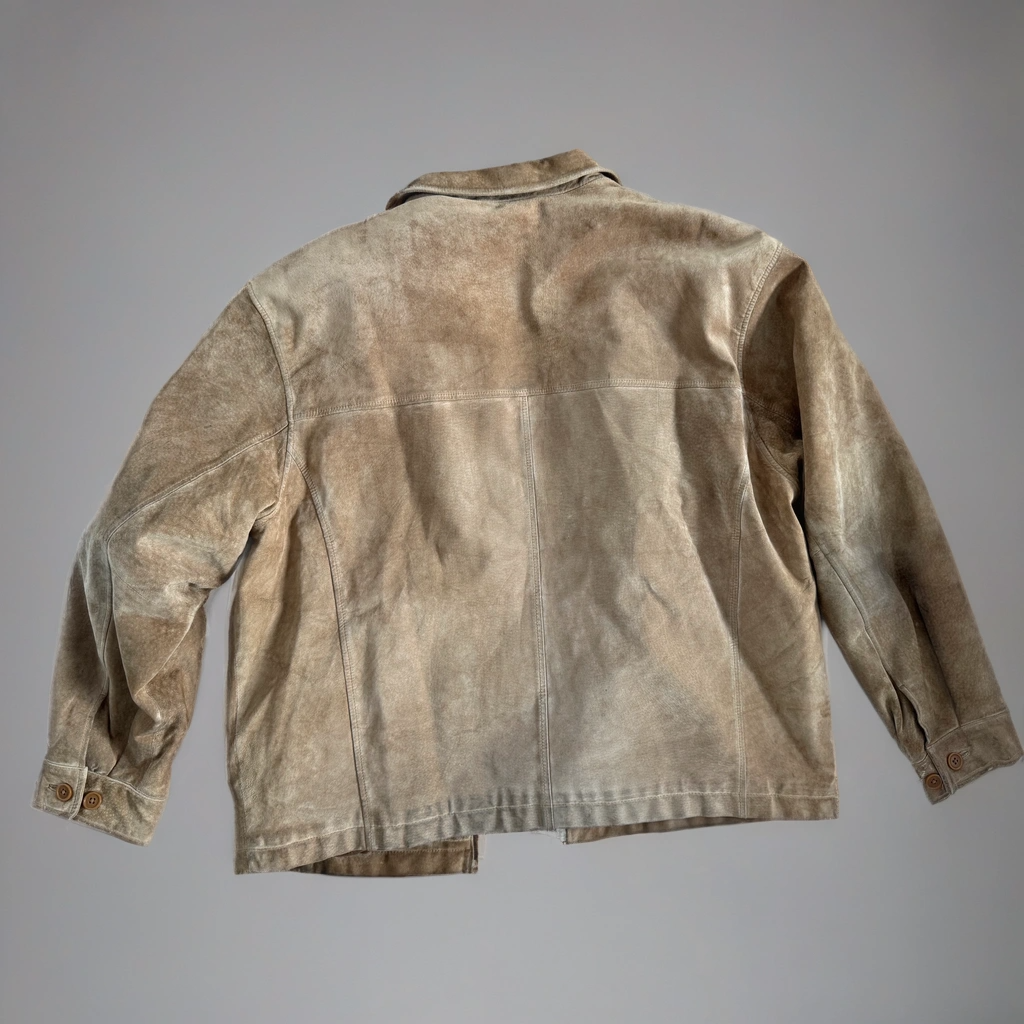 Beige Suede Oversized Vintage Jacket