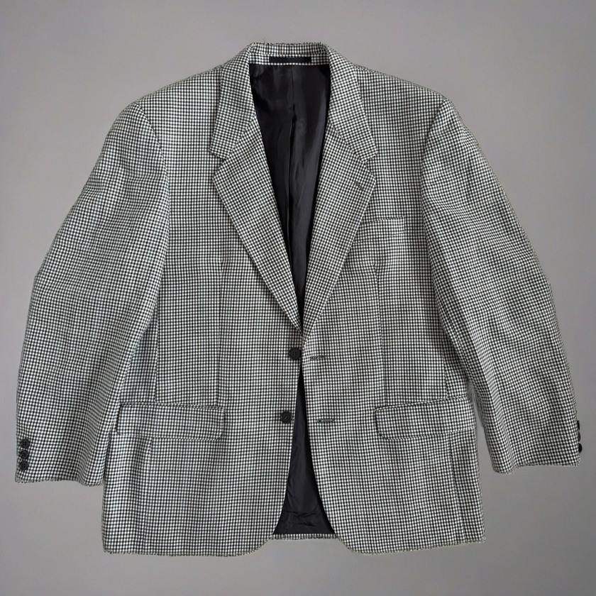 Black & White Checked Vintage Blazer