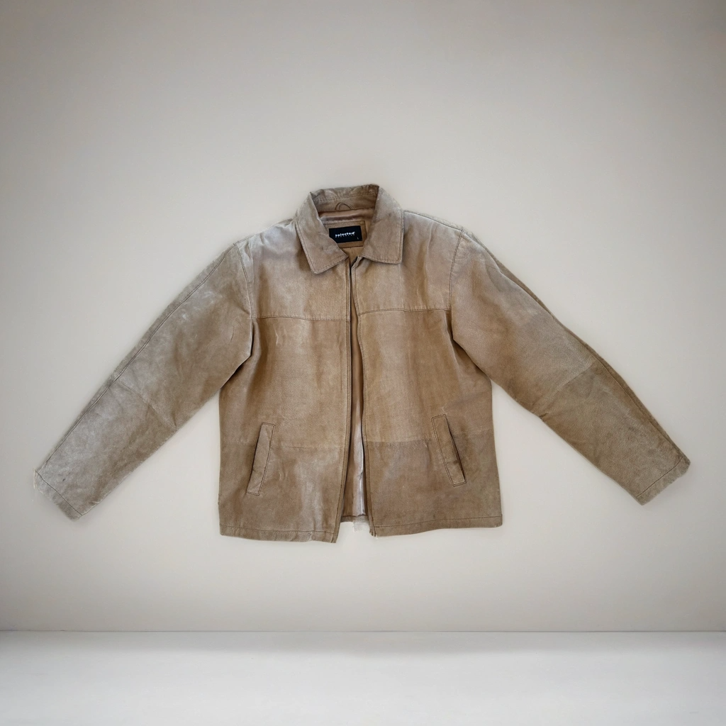 Beige Suede Oversized Vintage Jacket