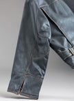 Worn / Distressed Black Oversized Leather Jacket