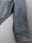 Worn / Distressed Black Oversized Leather Jacket