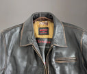 Worn / Distressed Black Oversized Leather Jacket