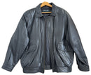 90s Black Leather Bomberjacket