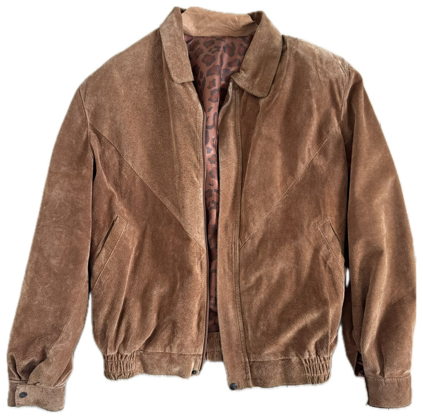 Camel Brown Vintage Bomber Jacket
