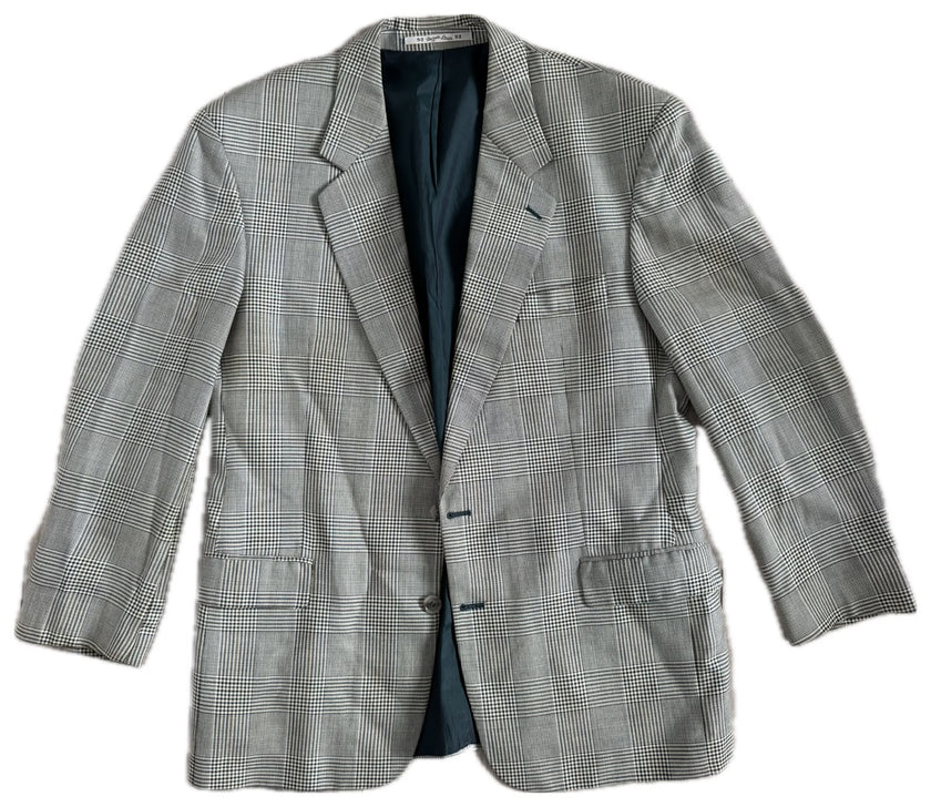 Grey Checked Grandpa Blazer