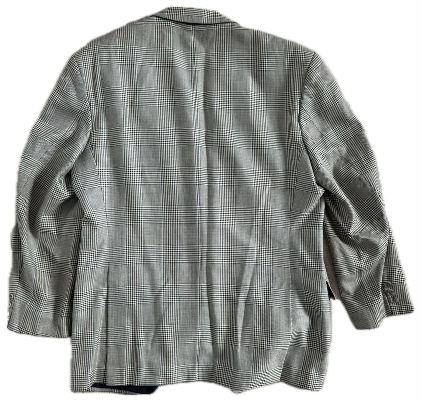 Grey Checked Grandpa Blazer